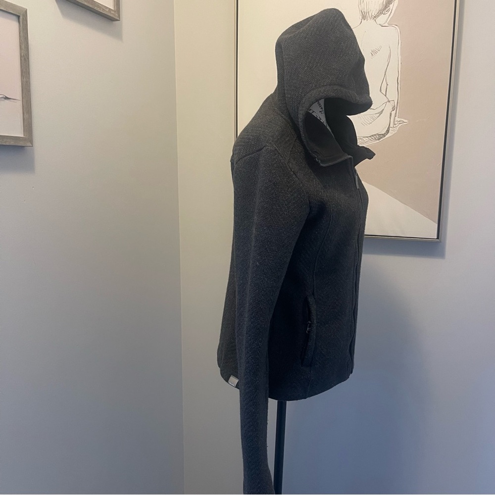 Bench Black Loris' Marled Knit Hooded Jacket Slim Fit Size Medium - Picture 6 of 16